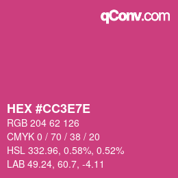 Farbcode: HEX #CC3E7E | qconv.com