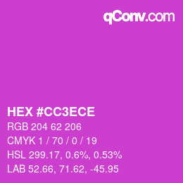 Farbcode: HEX #CC3ECE | qconv.com