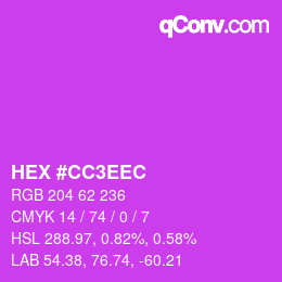 Color code: HEX #CC3EEC | qconv.com