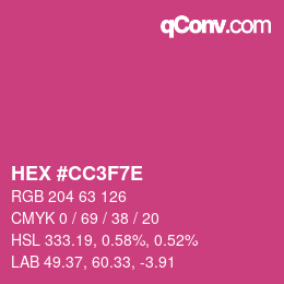 Color code: HEX #CC3F7E | qconv.com