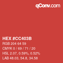 Color code: HEX #CC403B | qconv.com