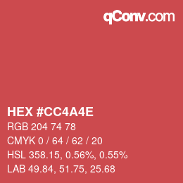Color code: HEX #CC4A4E | qconv.com