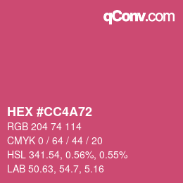 Color code: HEX #CC4A72 | qconv.com