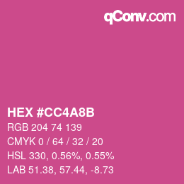 Color code: HEX #CC4A8B | qconv.com