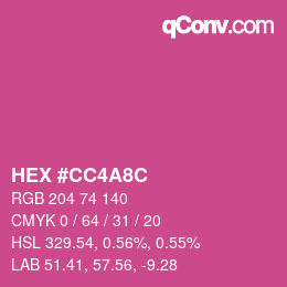 Farbcode: HEX #CC4A8C | qconv.com