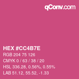 Color code: HEX #CC4B7E | qconv.com