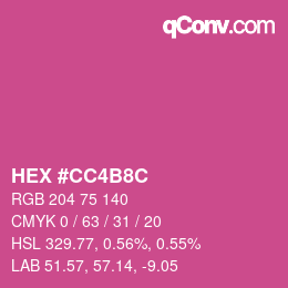 Color code: HEX #CC4B8C | qconv.com