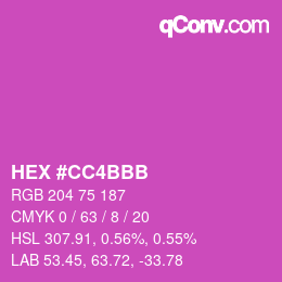 Color code: HEX #CC4BBB | qconv.com