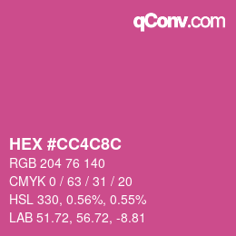 Color code: HEX #CC4C8C | qconv.com