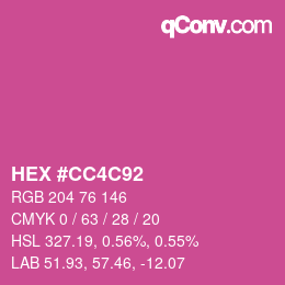 カラーコード: HEX #CC4C92 | qconv.com