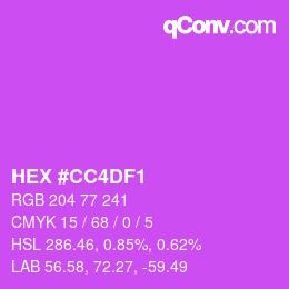 Color code: HEX #CC4DF1 | qconv.com