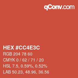 Color code: HEX #CC4E3C | qconv.com