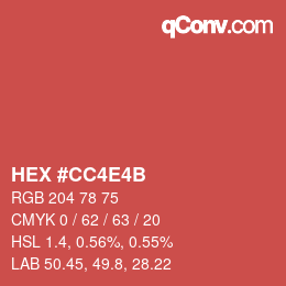 Color code: HEX #CC4E4B | qconv.com