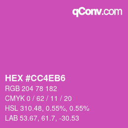 カラーコード: HEX #CC4EB6 | qconv.com