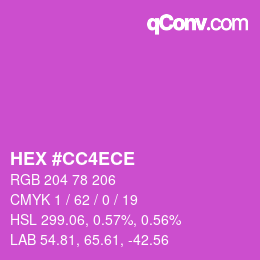 Farbcode: HEX #CC4ECE | qconv.com