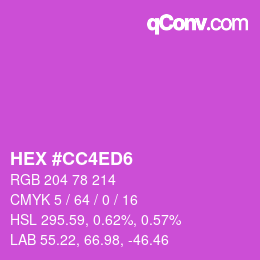 颜色代码: HEX #CC4ED6 | qconv.com
