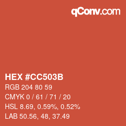 Color code: HEX #CC503B | qconv.com