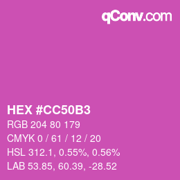颜色代码: HEX #CC50B3 | qconv.com
