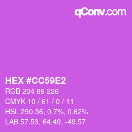 カラーコード: HEX #CC59E2 | qconv.com