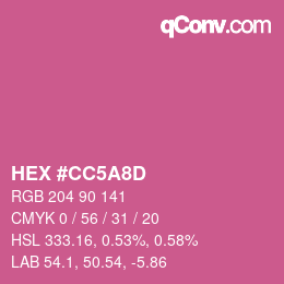 カラーコード: HEX #CC5A8D | qconv.com