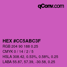 Código de color: HEX #CC5ABC3F | qconv.com