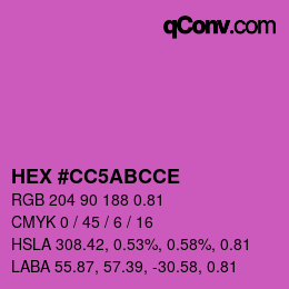 Farbcode: HEX #CC5ABCCE | qconv.com