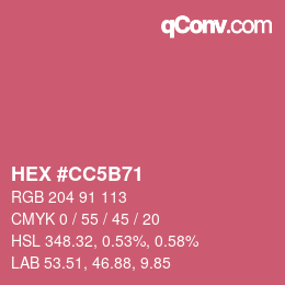 Farbcode: HEX #CC5B71 | qconv.com