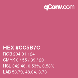Color code: HEX #CC5B7C | qconv.com