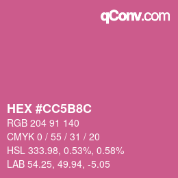 カラーコード: HEX #CC5B8C | qconv.com