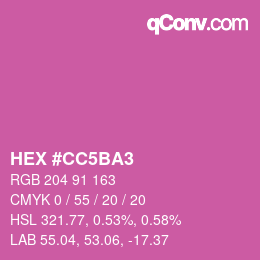 Farbcode: HEX #CC5BA3 | qconv.com