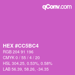 カラーコード: HEX #CC5BC4 | qconv.com