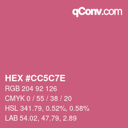 Color code: HEX #CC5C7E | qconv.com