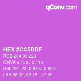 カラーコード: HEX #CC5DDF | qconv.com