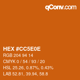 Color code: HEX #CC5E0E | qconv.com