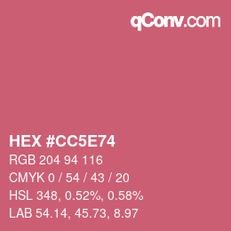 Color code: HEX #CC5E74 | qconv.com