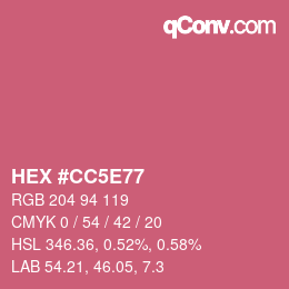 Color code: HEX #CC5E77 | qconv.com