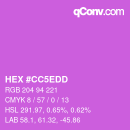 カラーコード: HEX #CC5EDD | qconv.com