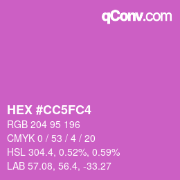 颜色代码: HEX #CC5FC4 | qconv.com