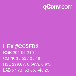 カラーコード: HEX #CC5FD2 | qconv.com