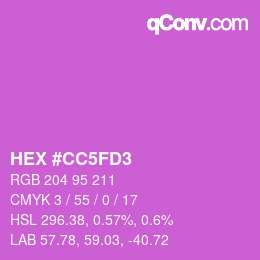 颜色代码: HEX #CC5FD3 | qconv.com