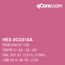 Color code: HEX #CC618A | qconv.com