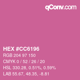 Color code: HEX #CC6196 | qconv.com