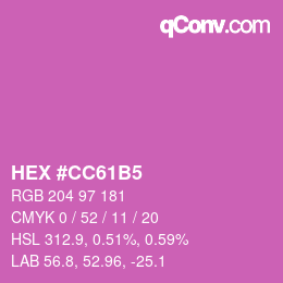 颜色代码: HEX #CC61B5 | qconv.com