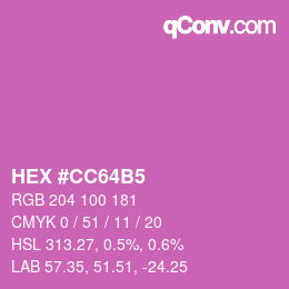 カラーコード: HEX #CC64B5 | qconv.com
