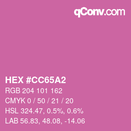 Color code: HEX #CC65A2 | qconv.com