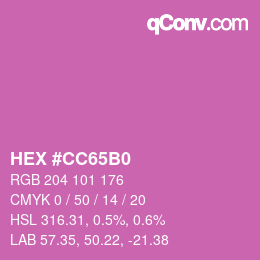 Color code: HEX #CC65B0 | qconv.com