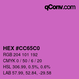 Color code: HEX #CC65C0 | qconv.com