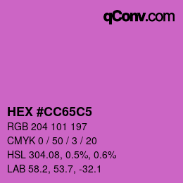 Color code: HEX #CC65C5 | qconv.com