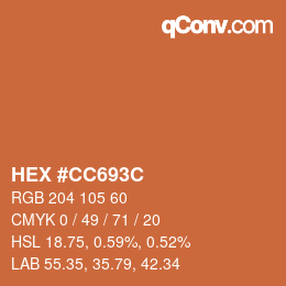 Color code: HEX #CC693C | qconv.com