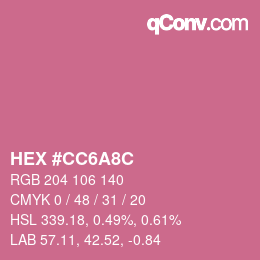 Farbcode: HEX #CC6A8C | qconv.com